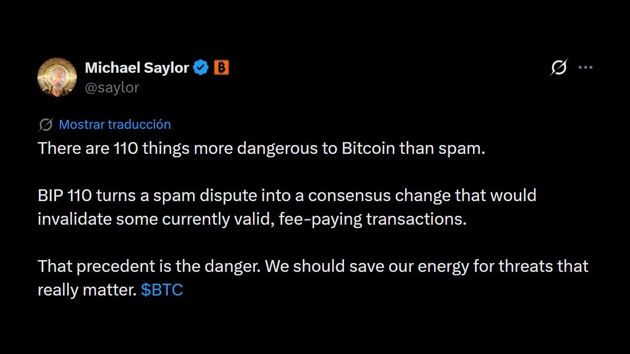 ‘110 Things More Dangerous': Michael Saylor Slams Bitcoin's Controversial Anti-Spam Fork