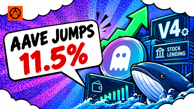 Aave Jumps 11.5% as V4 Stock Lending and Whale Buying Grow
