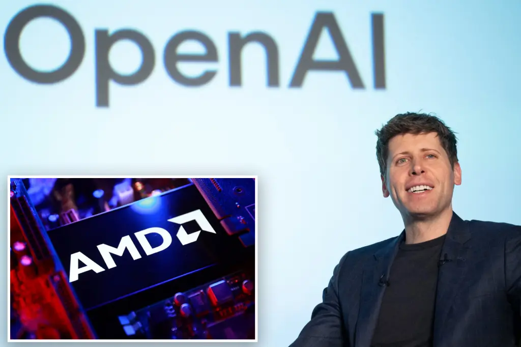 AMD shares soar 27% on OpenAI chip deal that could give Altman's firm a 10% stake