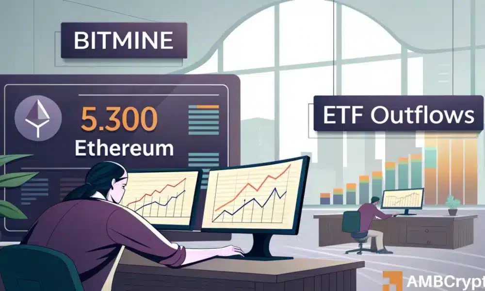 Assessing Bitmine's 5,300 Ethereum transfer amid ETF outflows