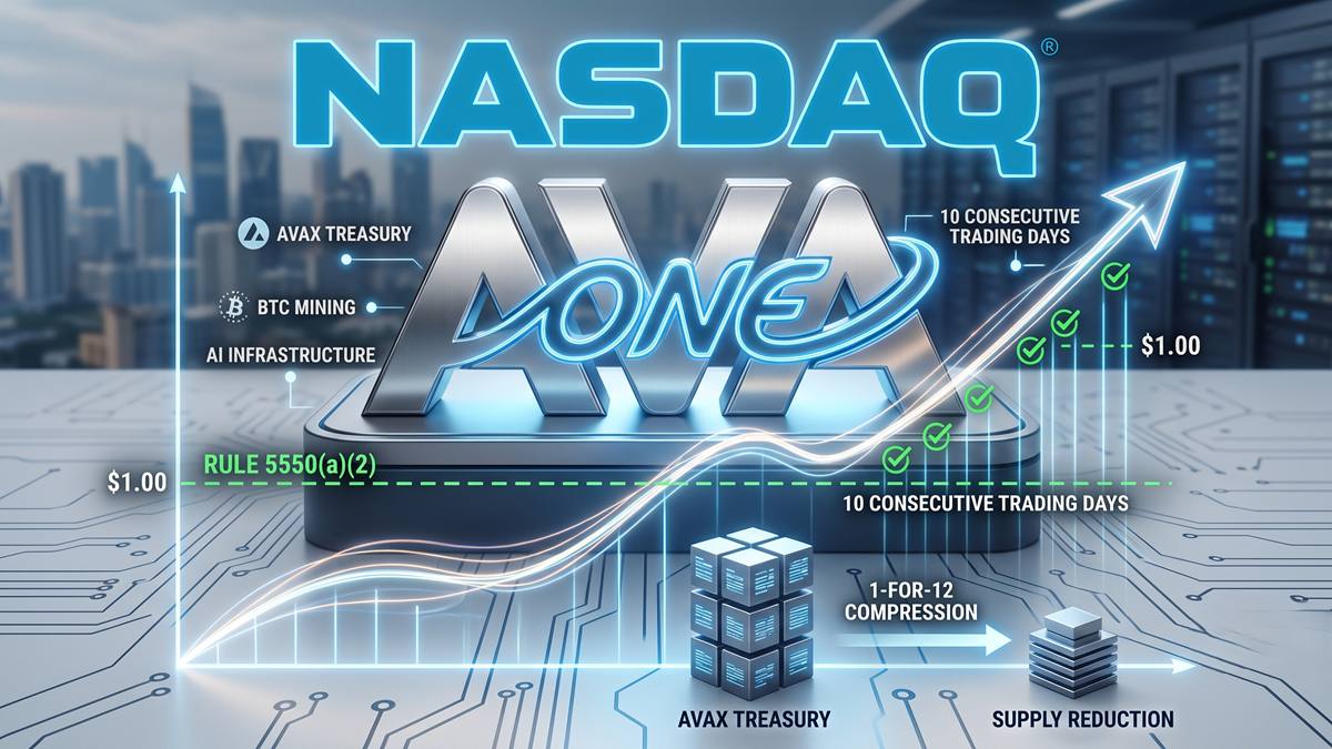 Avalanche Treasury Firm AVAX One Restores Nasdaq Listing Compliance