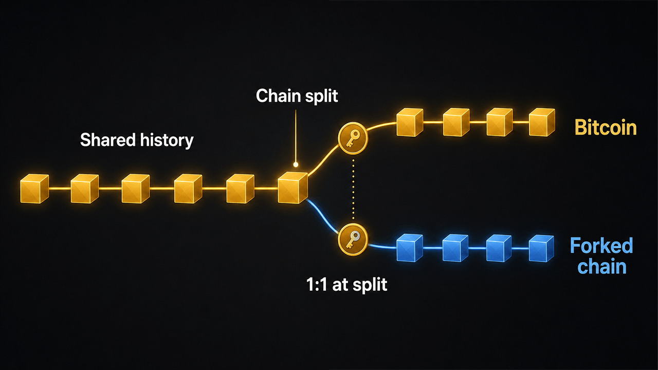 Bitcoin Chain Splits Explained: Why Every BTC Holder Gets a New 1:1 Asset