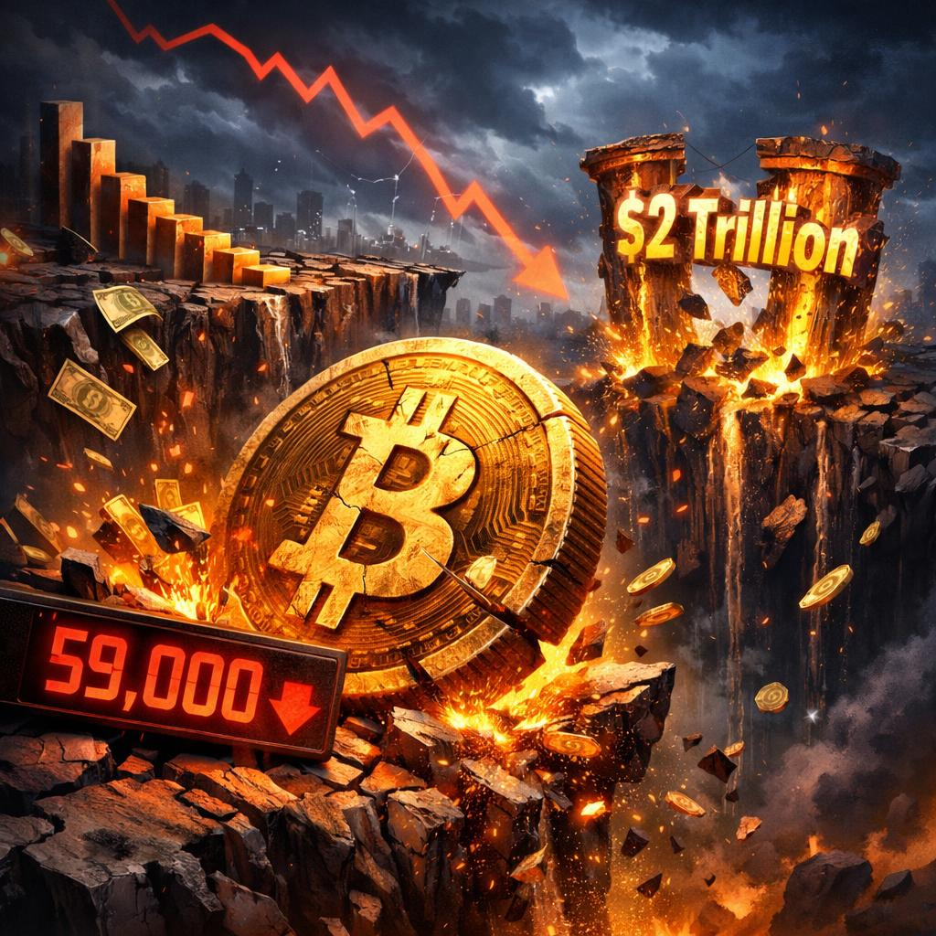 Bitcoin Drops To $59,000 For First Time Since 2024: Crypto's Total Value Sheds $2 Trillion Since October