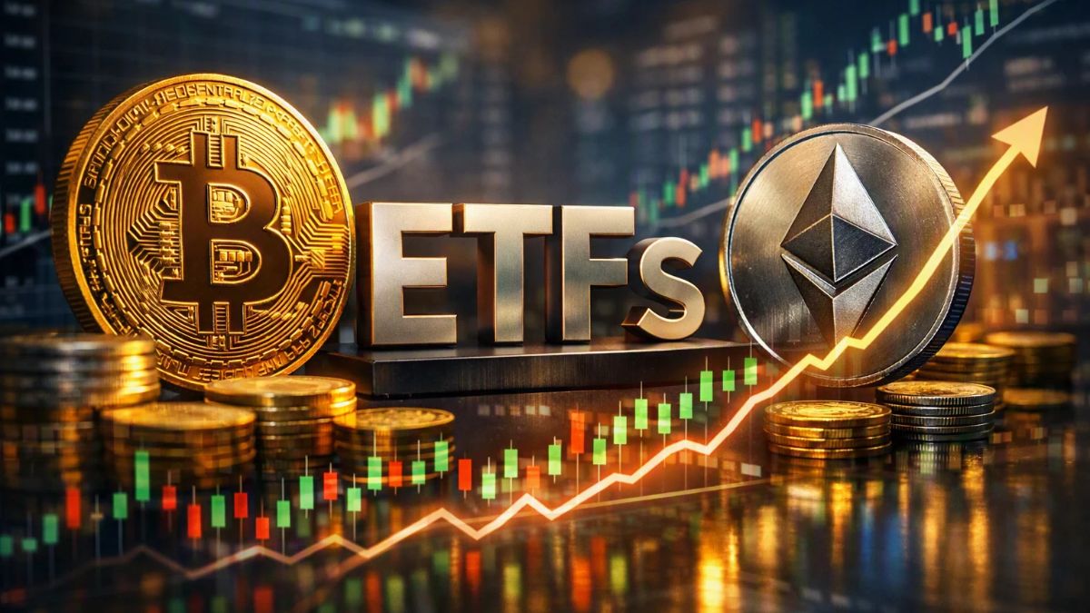 Bitcoin ETFs Draw $608M and Ether Funds Add $221M in Their Biggest Move Since October