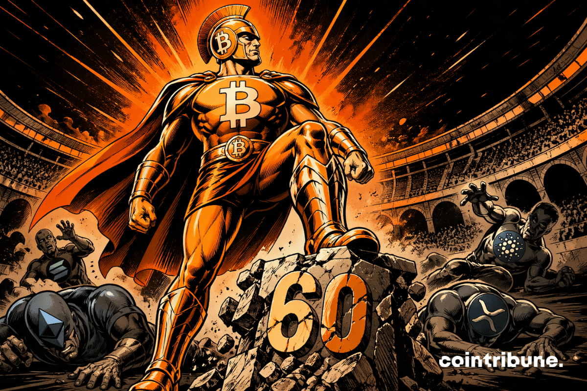 Bitcoin exceeds 60% market share