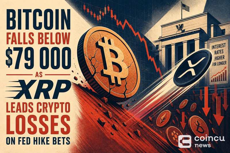 Bitcoin Falls Below $79,000 as XRP Leads Crypto Losses on Fed Hike Bets