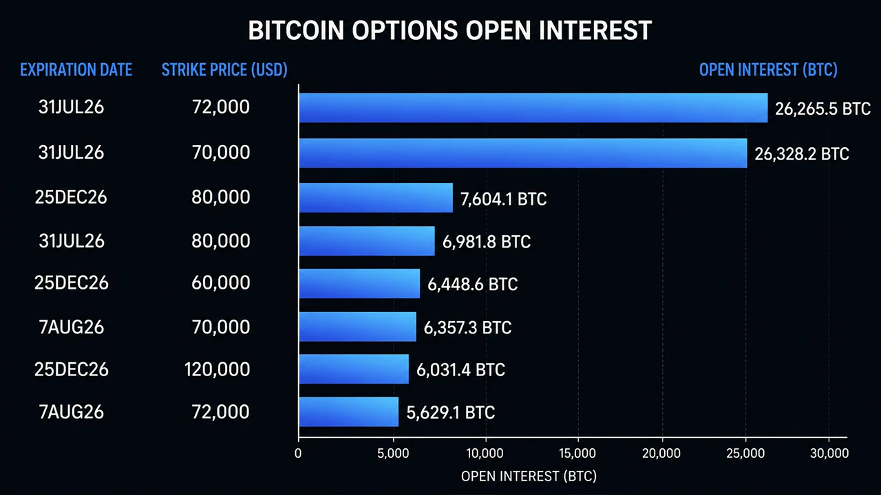 Bitcoin Options Scream Bullish as Traders Pile Into $72K and $80K Calls