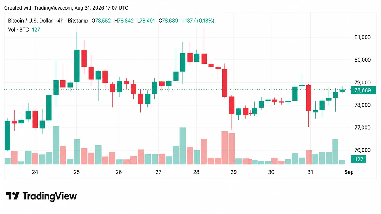 Bitcoin Price Holds Above $78.5K as August Gains Near 25%
