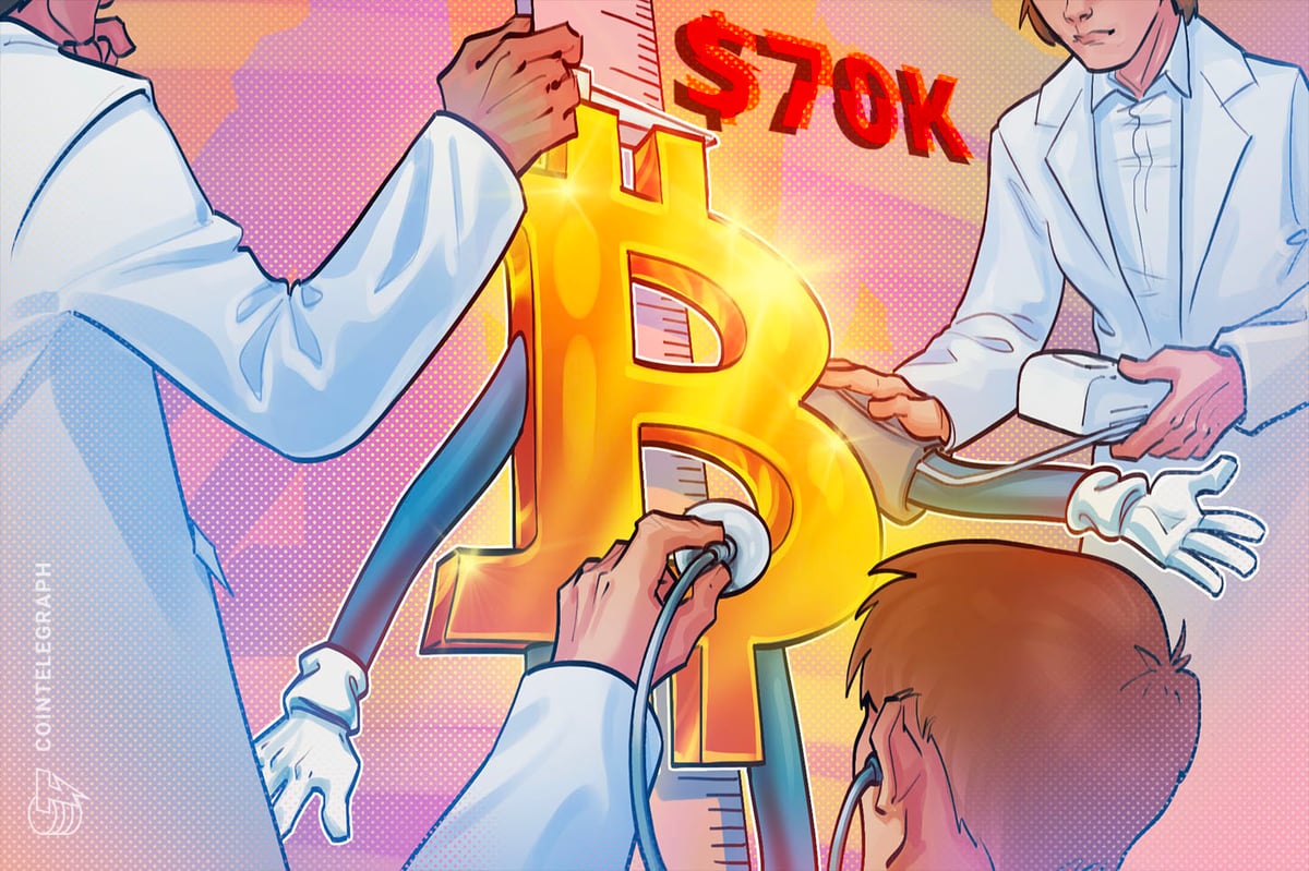 Bitcoin shorts above $70K at risk since ‘90% of downside' is already complete