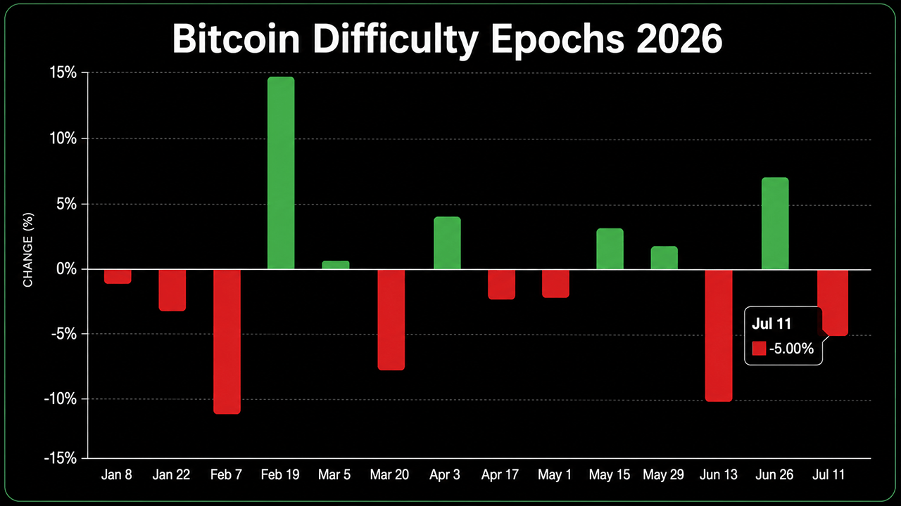 Bitcoin's 14th Difficulty Reset Slashes Mining Pressure by 6.7 Trillion