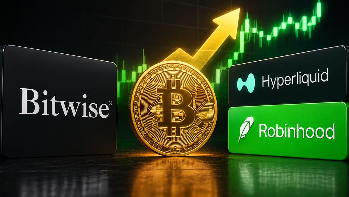 Bitwise says Hyperliquid and Robinhood ventures could power Bitcoin's next lift
