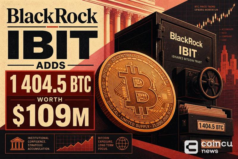 BlackRock IBIT Adds 1,404.5 BTC Worth $109M