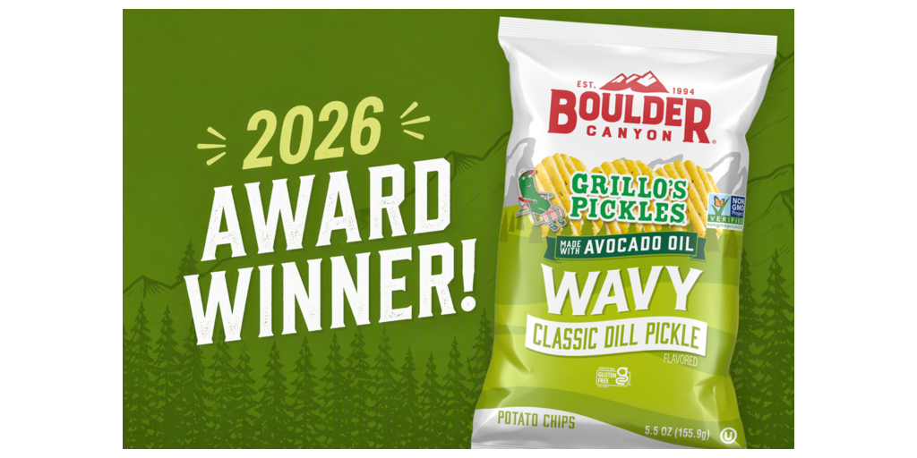 Boulder Canyon's Wavy Grillo's Classic Dill Pickle Flavored Chips Selected as a Good Housekeeping 2026 Snack Awards Winner