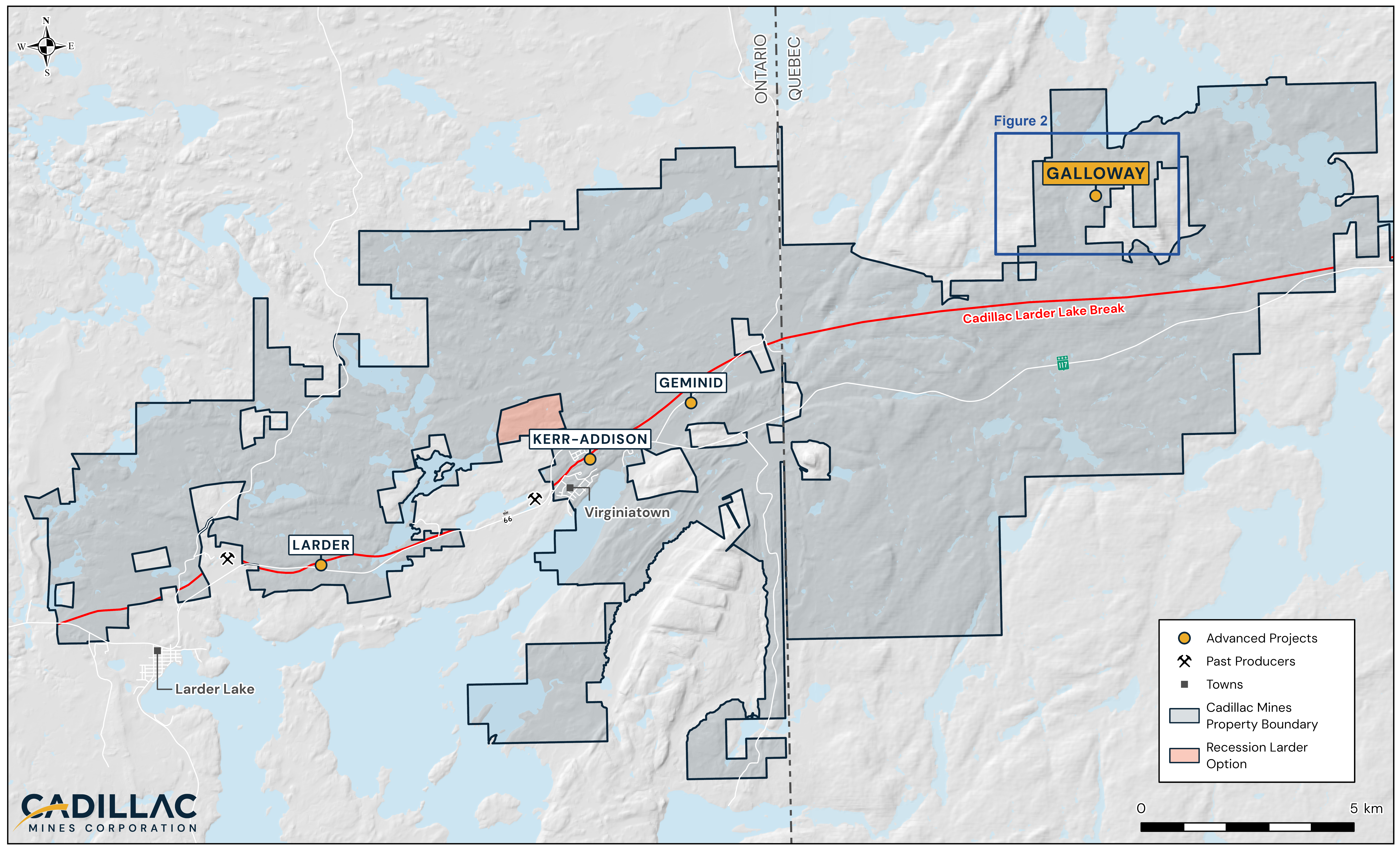 Cadillac Mines Intersects 10.96 Grams Per Tonne Gold Over 4.4 Metres Approximately 75 Metres Down-Dip of Previous Drilling and Identifies a Third Shear at Galloway’s Moriss Zone
