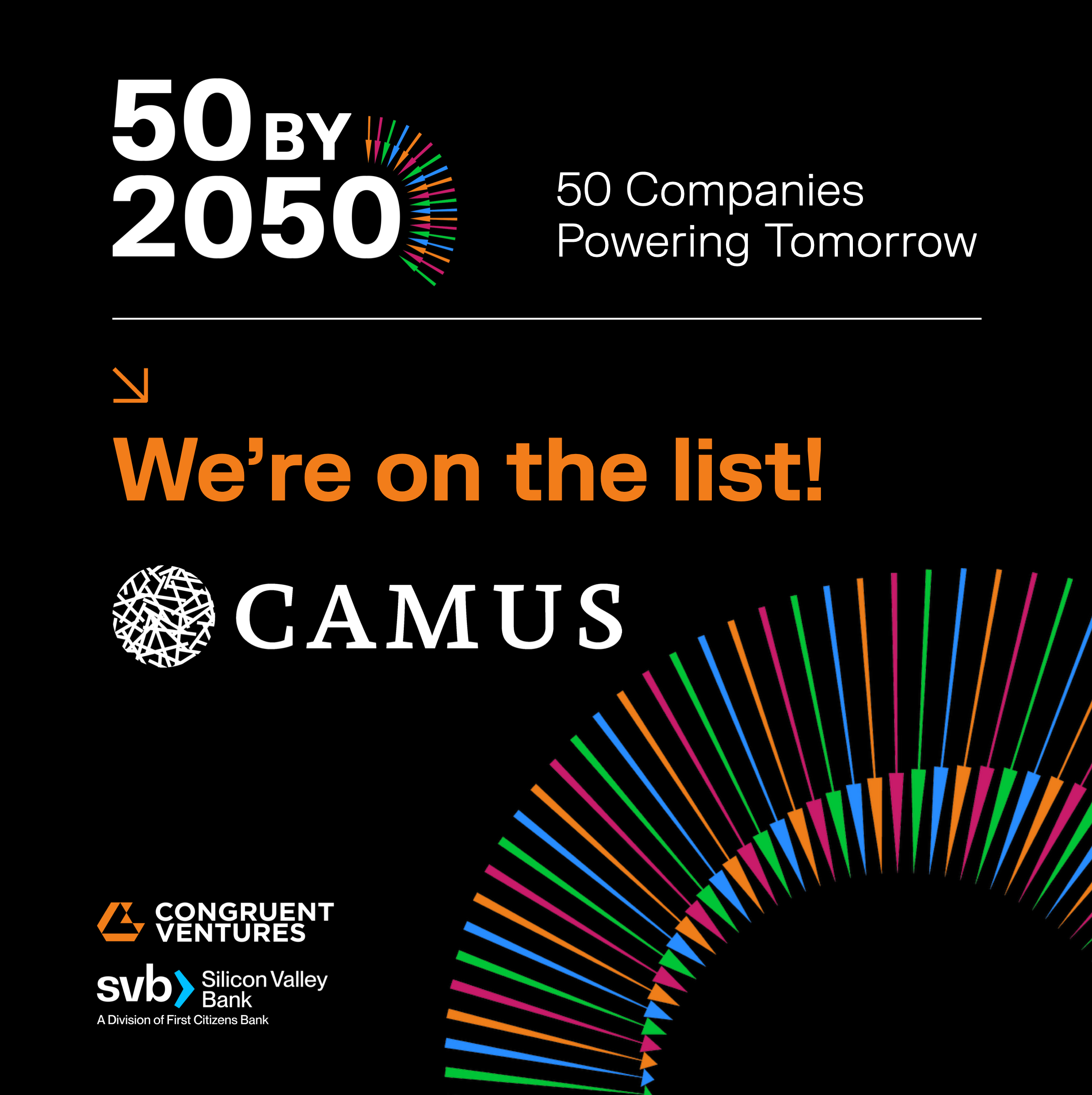 Camus Energy Selected for 50 by 2050 List by Congruent Ventures and Silicon Valley Bank