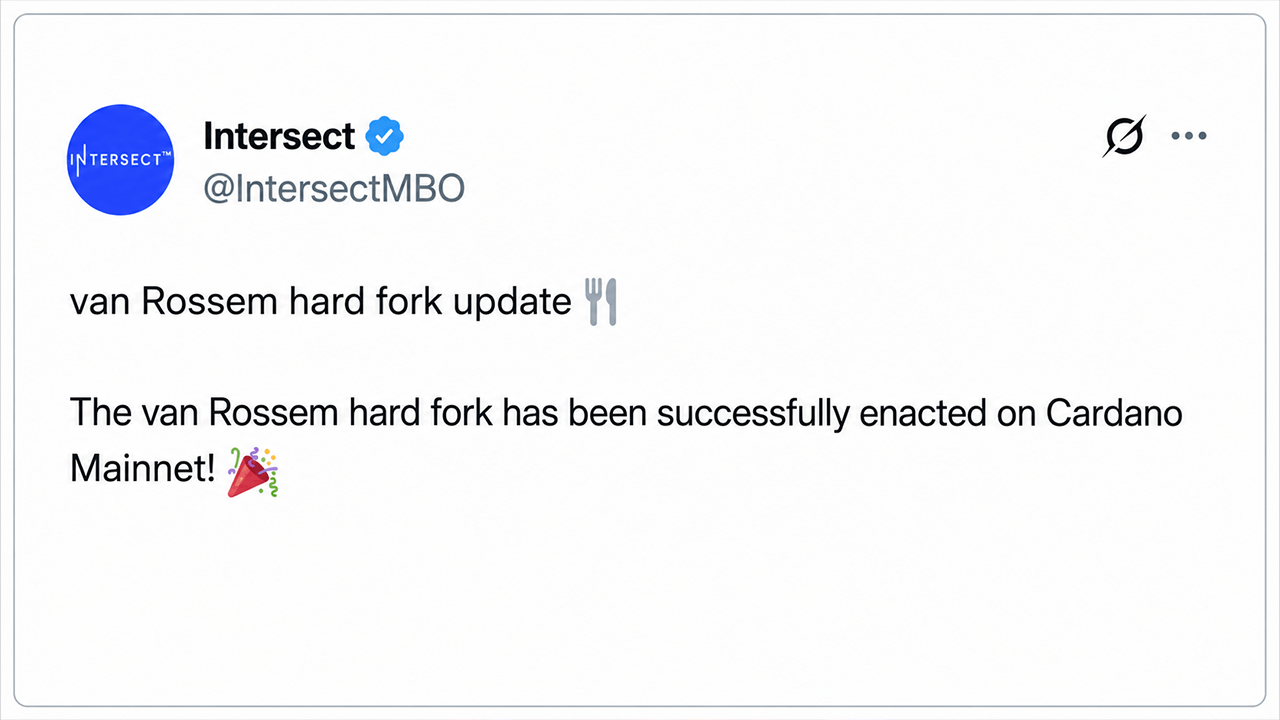 Cardano Triggers First Fully Onchain Governed Hard Fork in Network History