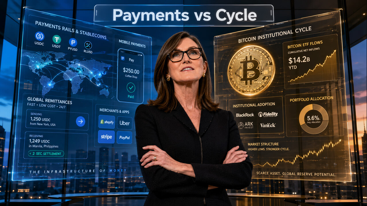 Cathie Wood's Bitcoin bull thesis concedes stablecoins won the real-world payment fight