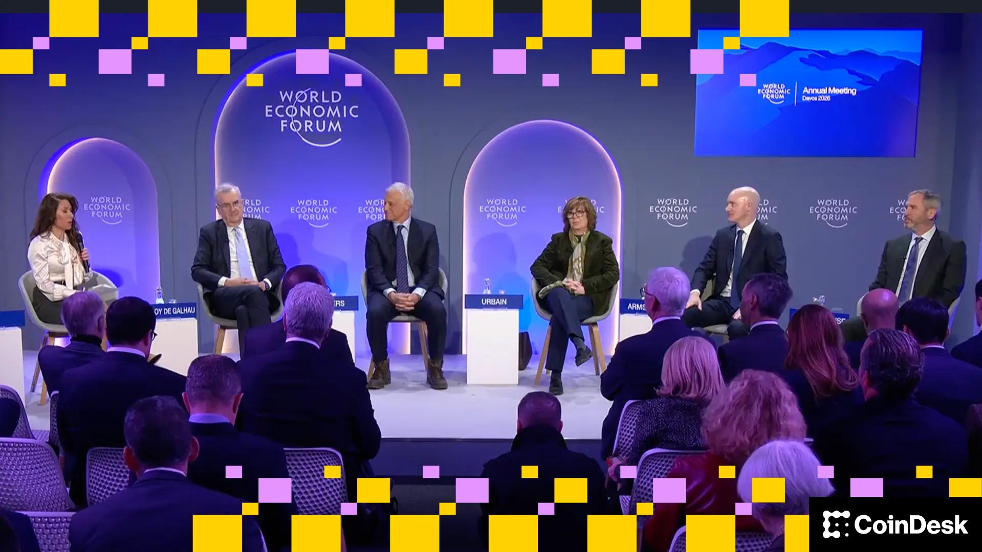 Coinbase CEO Brian Armstrong spars with France's Central Bank chief at Davos over yield and ‘bitcoin standard'