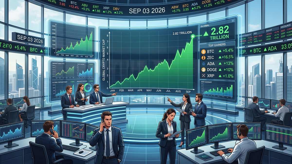 Crypto Market Rebounds to $2.82T as Zcash Leads Altcoin Rally