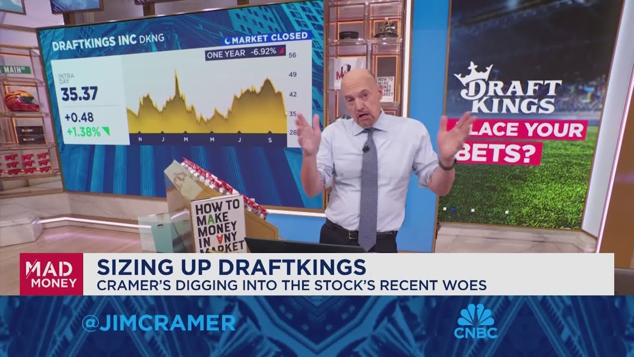 DraftKings stock has been obliterated since September peak, says Jim Cramer