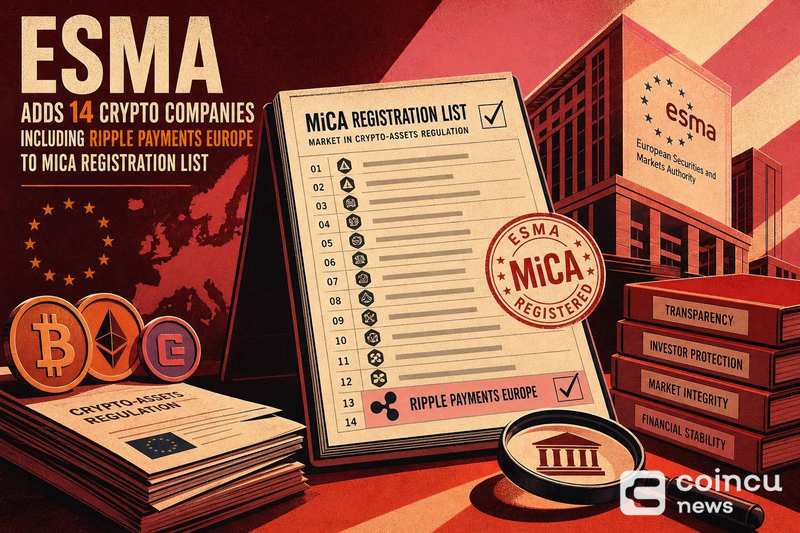 ESMA Adds 14 Crypto Companies, Including Ripple Payments Europe, to MiCA Registration List