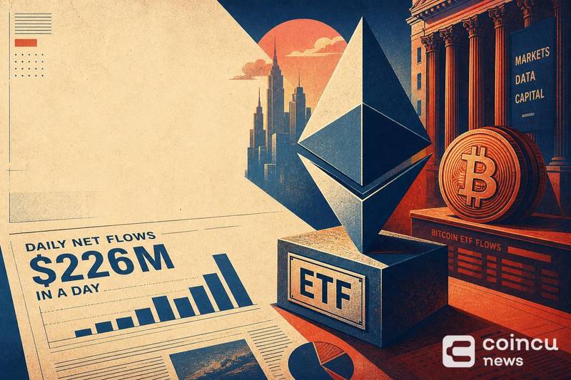 Ethereum ETFs Take $226M in a Day, Near Bitcoin's Haul