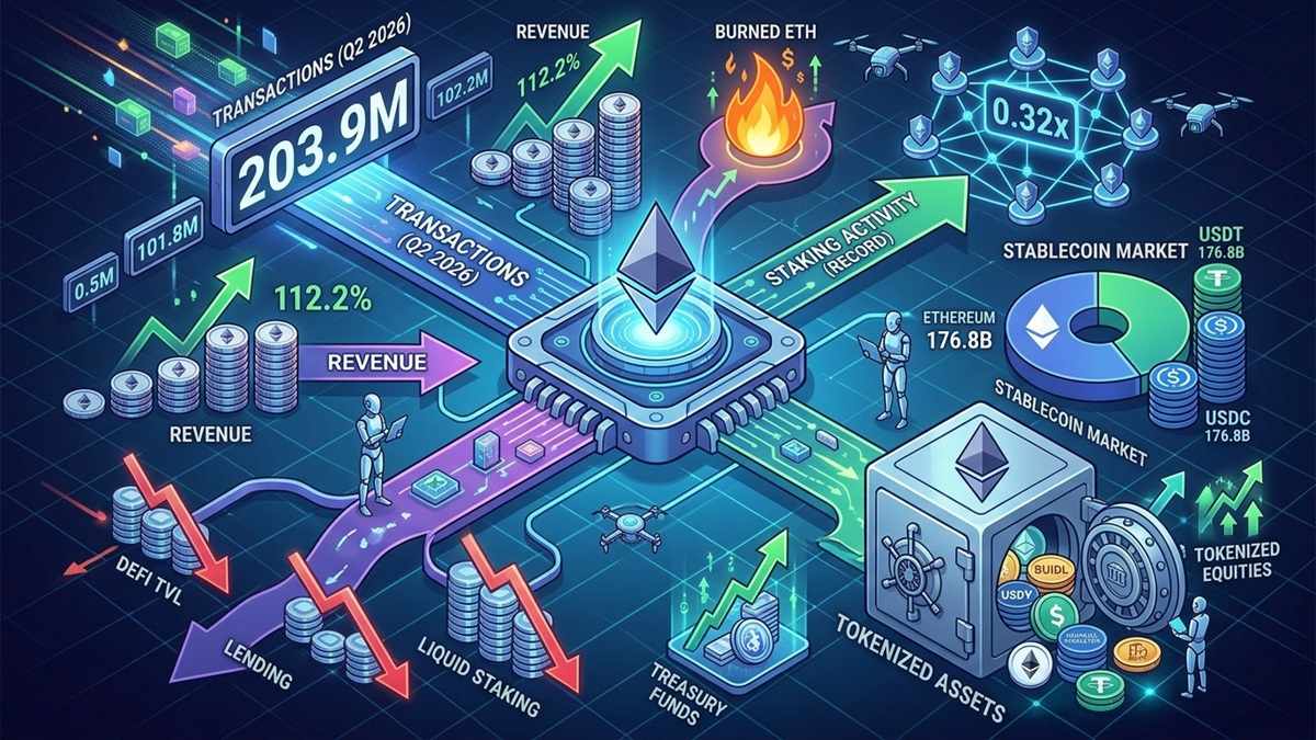 Ethereum Hits Record 203.9M Transactions as Q2 Revenue Surges 112%