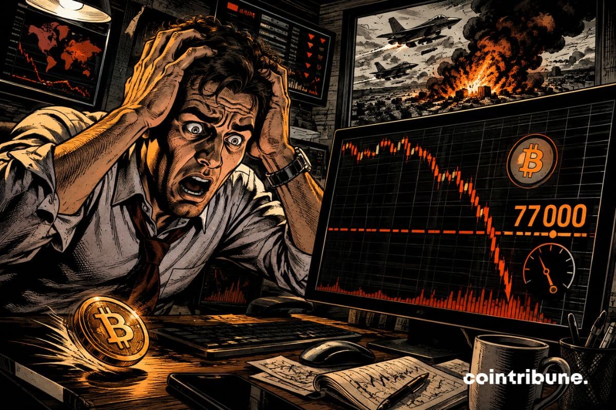 Following US Strikes on Iran, Bitcoin Drops Below $77,000