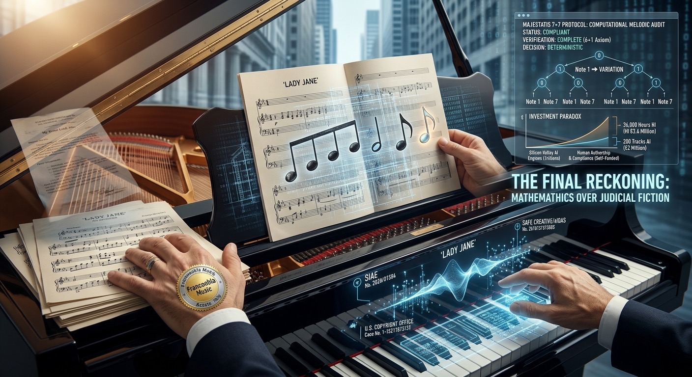 Francoobla Music Announces MAJESTATIS 7+7 Mathematical Protocol for Music Similarity and Global AI vs. HI Challenge