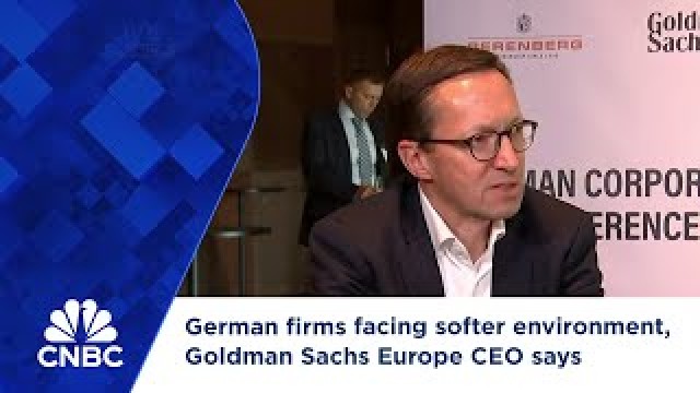 German firms facing softer environment, Goldman Sachs Europe CEO says