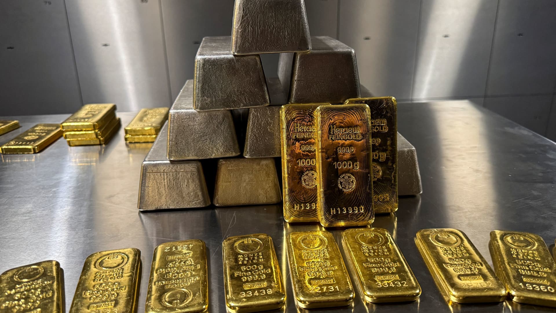 Gold and related stocks are falling for a second day. The metal is off 8% from high