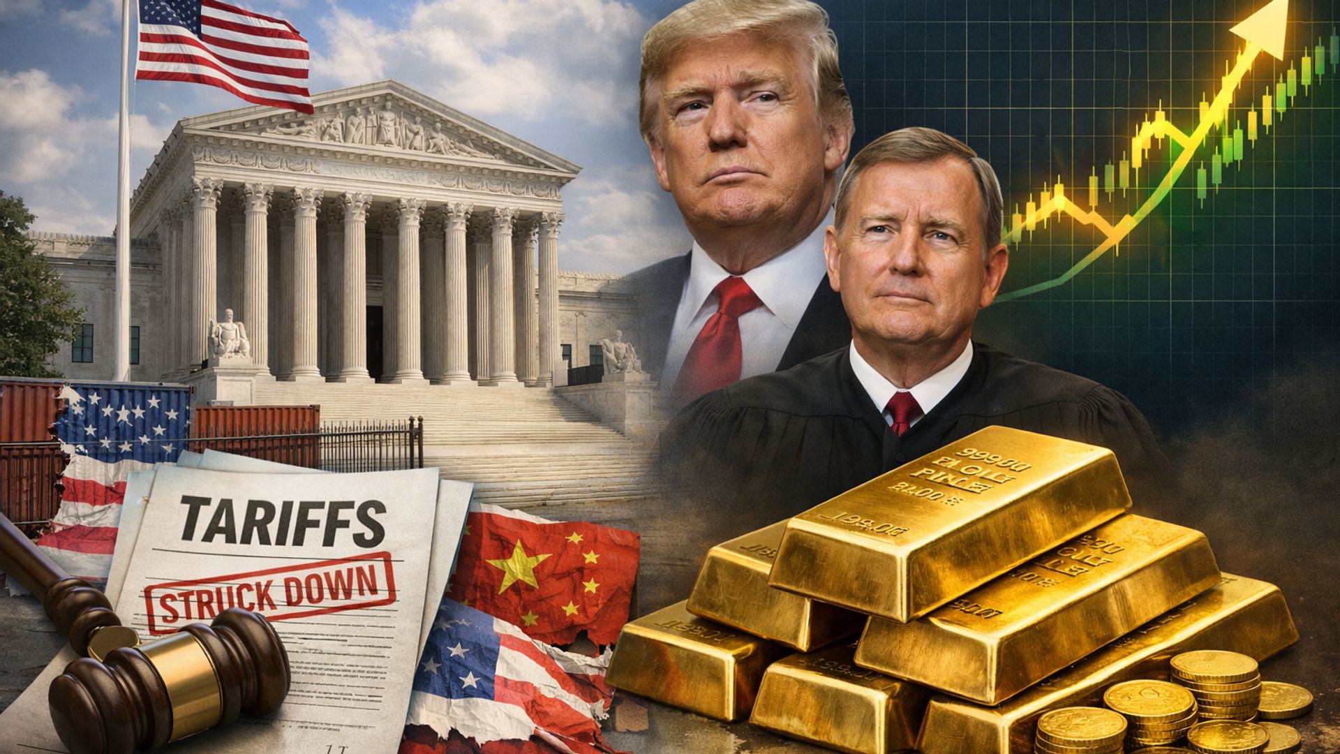 Gold continues to rally after Supreme Court strikes down Trump tariffs, experts say the battle is far from over
