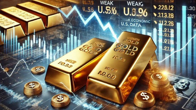 Gold off daily highs but holding gains amid weak U.S. data, downdraft in U.S. equities