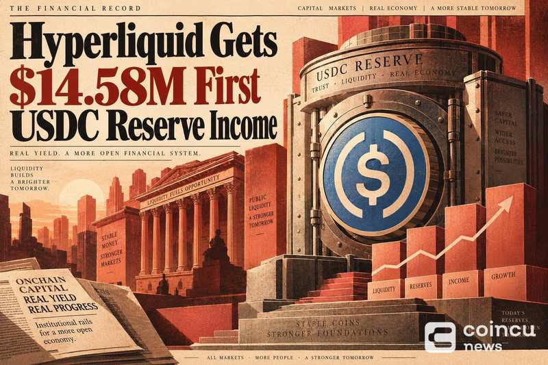 Hyperliquid Gets $14.58M First USDC Reserve Income