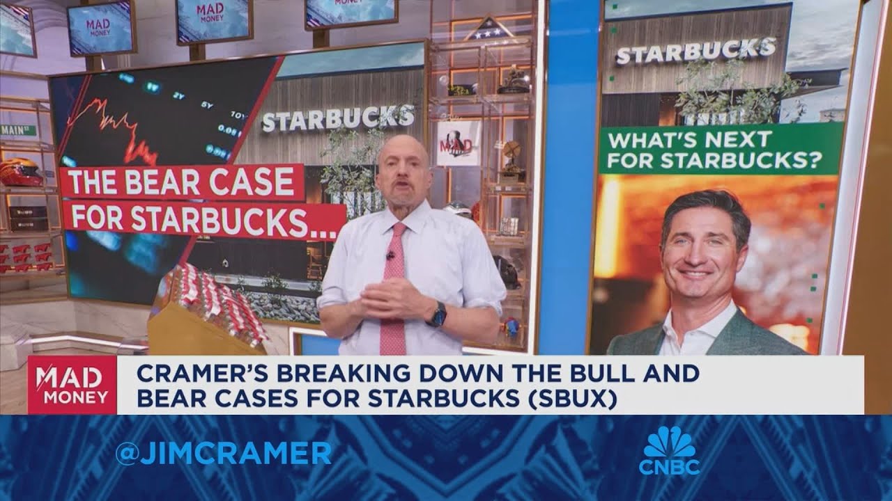Jim Cramer breaks down bull and bear takes on Starbucks