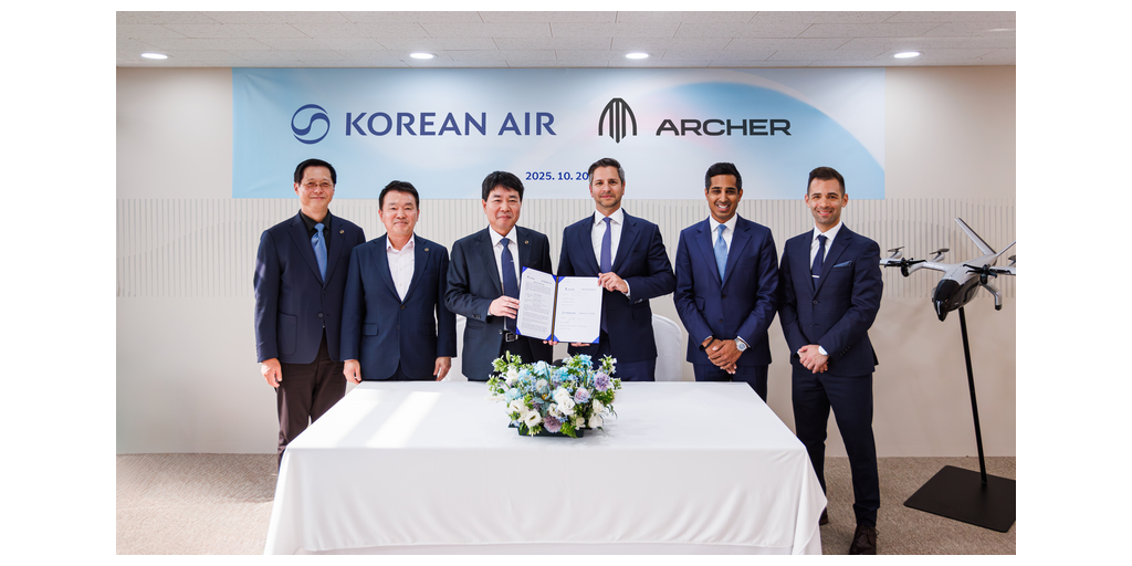 Korean Air Selects Archer as its Exclusive Partner to Introduce eVTOL Aircraft in Korea