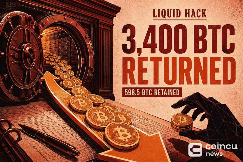 Liquid Hackers Return 3,400 BTC, Retain About 598.5 BTC