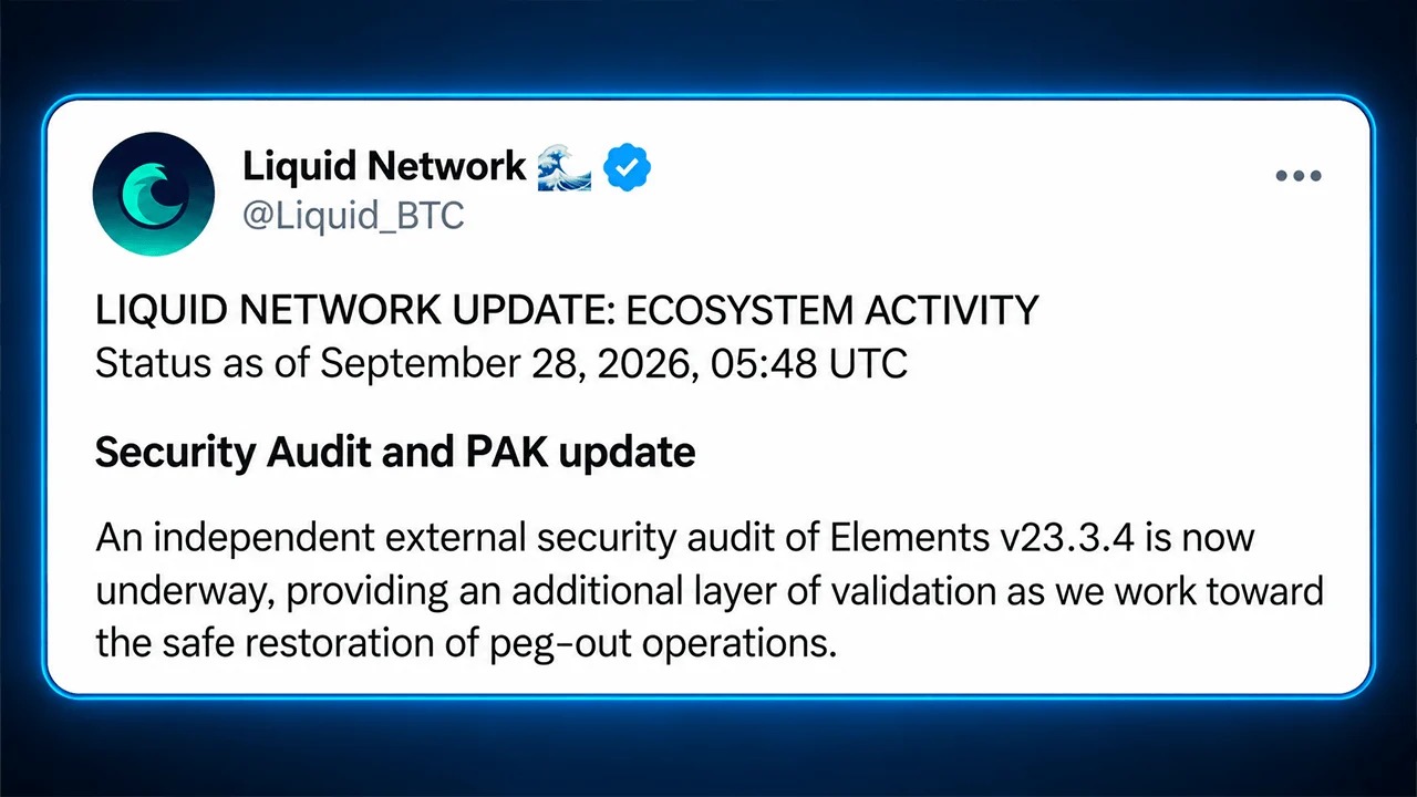 Liquid Network at 86% Backing as Bitcoin Redemption Freeze Drags On