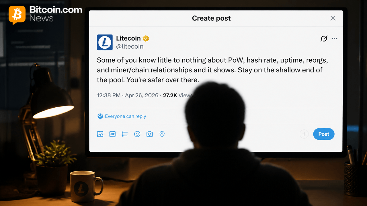 Litecoin X Account Tells Critics to ‘Stay on the Shallow End' After 13-Block Reorg
