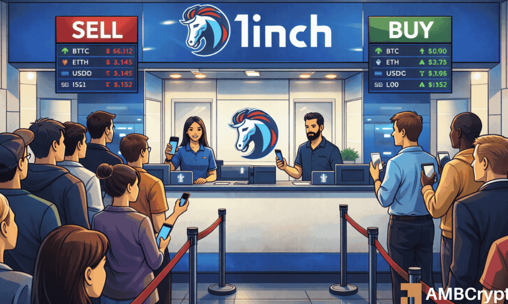 Onchain data shows vested 1INCH holders distributing tokens as price drops 15%