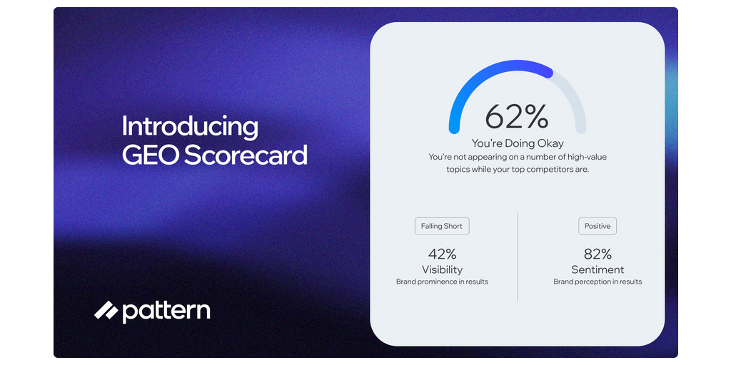 Pattern Launches Free GEO Scorecard to Show Ecommerce Brands How They Rank Against Competitors on LLM Engines
