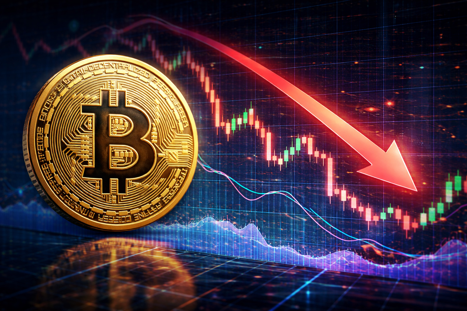 ビットコイン5.6%下落、1億ドル超の決済が発生。49,000ドルが次の注目水準に