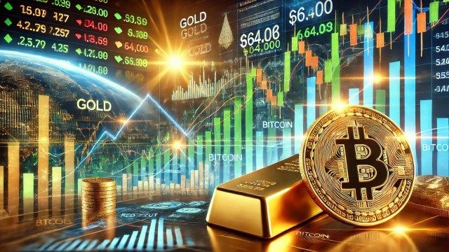Risk-on rally: Fed rate cut leads to new record highs for stocks and gold, Bitcoin nears $64k
