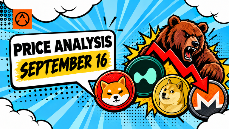 SHIB, HYPE, DOGE and XMR price analysis for September 16
