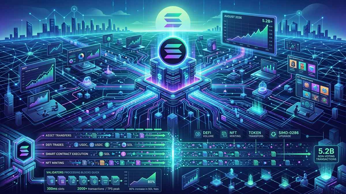 Solana Smashes Network Activity Record With 5.2 Billion Non-Vote Transactions in August