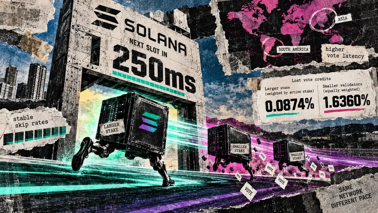 Solana's 250ms data shows lower-stake validators lost a larger share of reward-linked vote credits