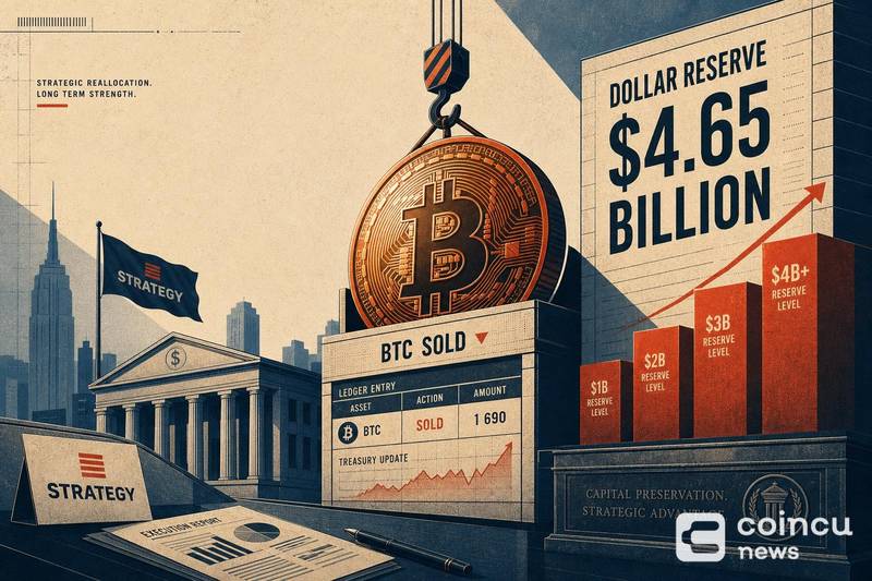 Strategy Sells 1,690 BTC as Dollar Reserve Reaches $4.65 Billion