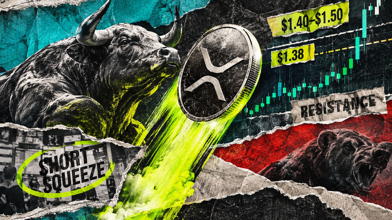 Sudden 22% XRP rally triggers forced short-buying across the market, driving XRP straight toward a make-or-break $1.50 resistance test