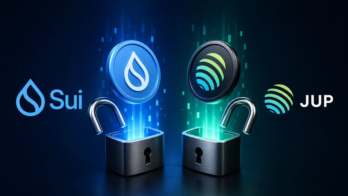 SUI and JUP Lead a $330M Token‑Unlock Week
