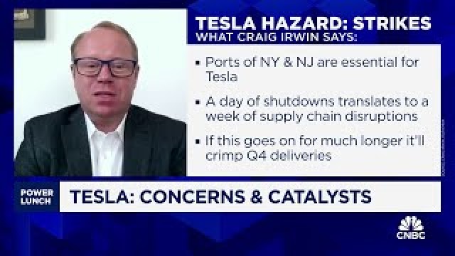 Tesla doesn't need the pressure from port strikes, says Roth MKM's Craig Irwin